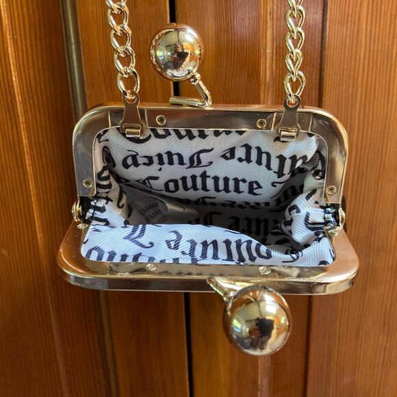 Juicy Couture Black Small Purse Swarovski Crystals Logo - Chain strap - NWT - Picture 3 of 10